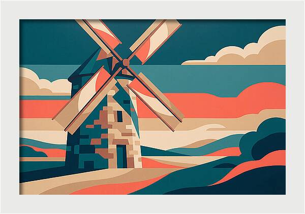Stone Windmill At Dusk
