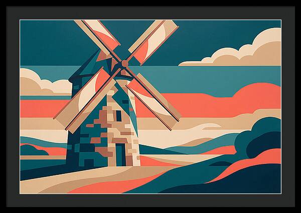 Stone Windmill At Dusk