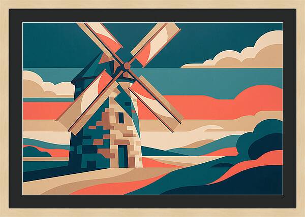 Stone Windmill At Dusk