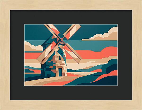 Stone Windmill At Dusk