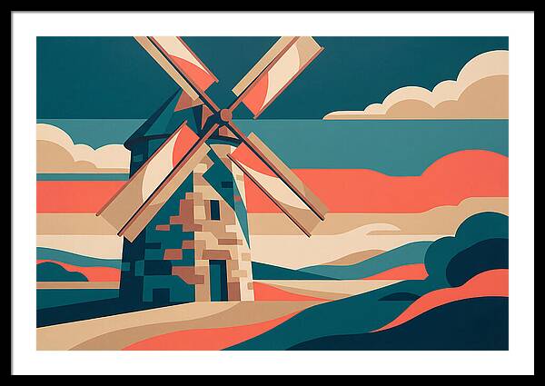 Stone Windmill At Dusk