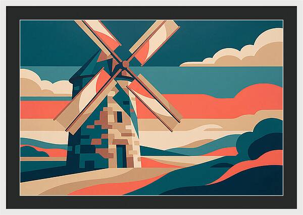 Stone Windmill At Dusk