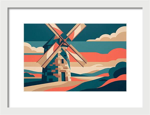 Stone Windmill At Dusk
