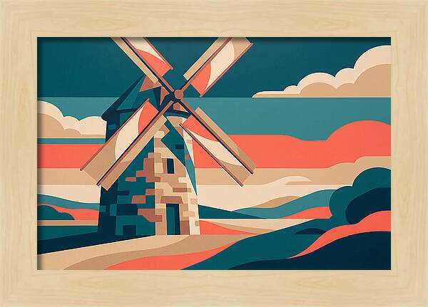 Stone Windmill At Dusk