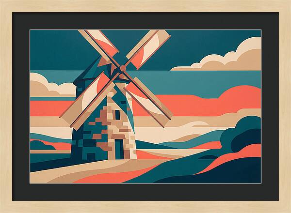 Stone Windmill At Dusk