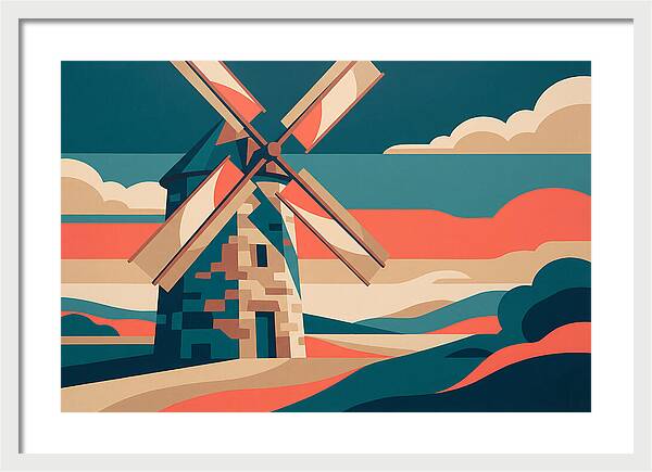 Stone Windmill At Dusk