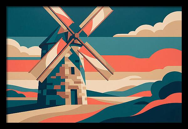 Stone Windmill At Dusk