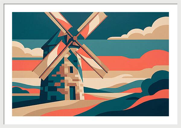 Stone Windmill At Dusk