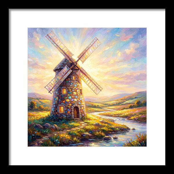 Stone Windmill At Dusk