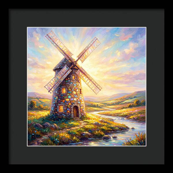 Stone Windmill At Dusk