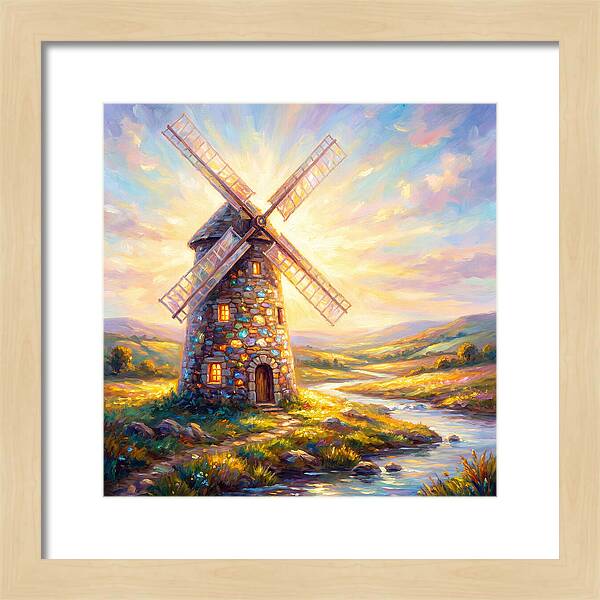Stone Windmill At Dusk