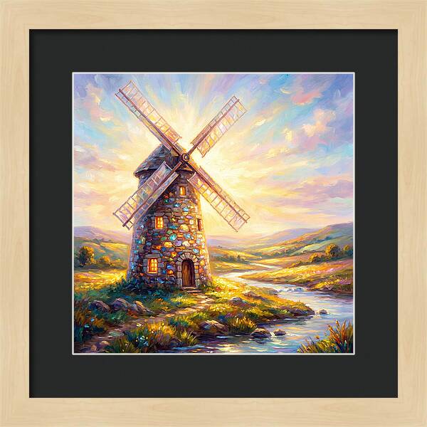 Stone Windmill At Dusk