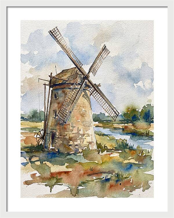 Stone Windmill By The Water