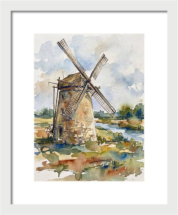 Stone Windmill By The Water