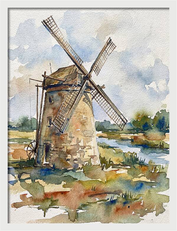 Stone Windmill By The Water