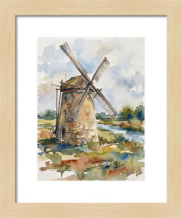 Stone Windmill By The Water