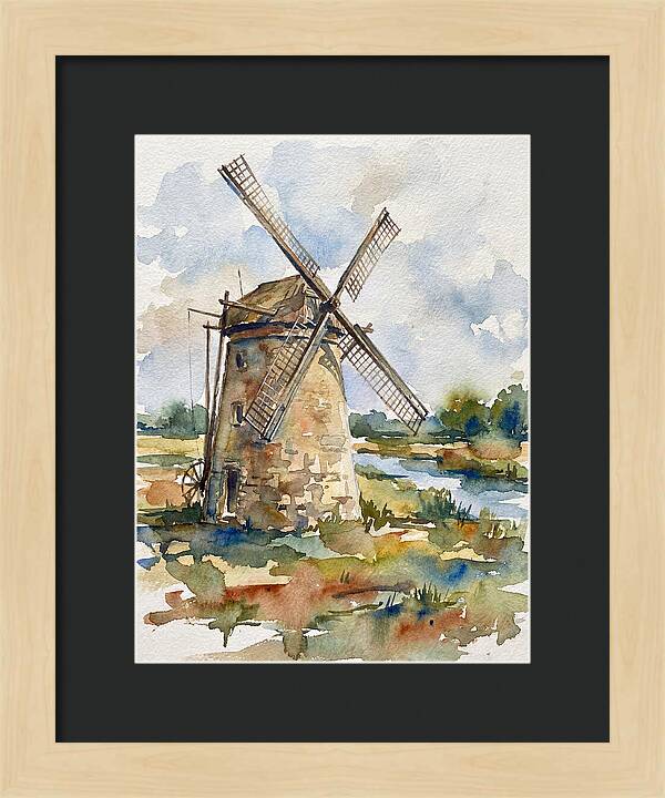 Stone Windmill By The Water