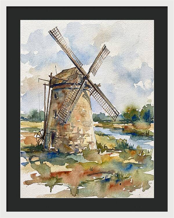 Stone Windmill By The Water