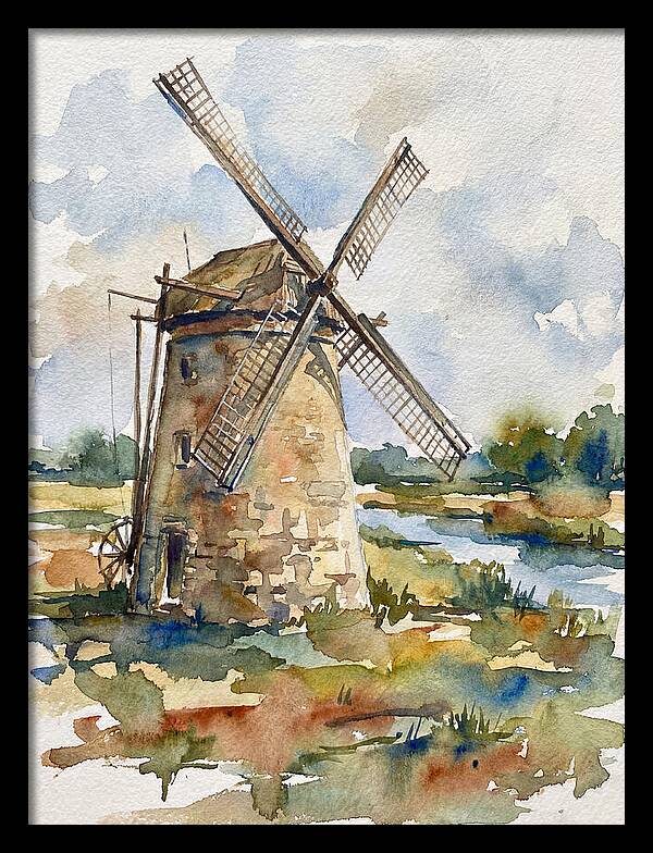 Stone Windmill By The Water