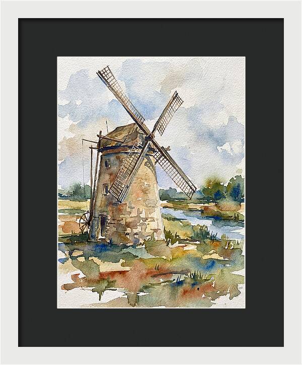 Stone Windmill By The Water