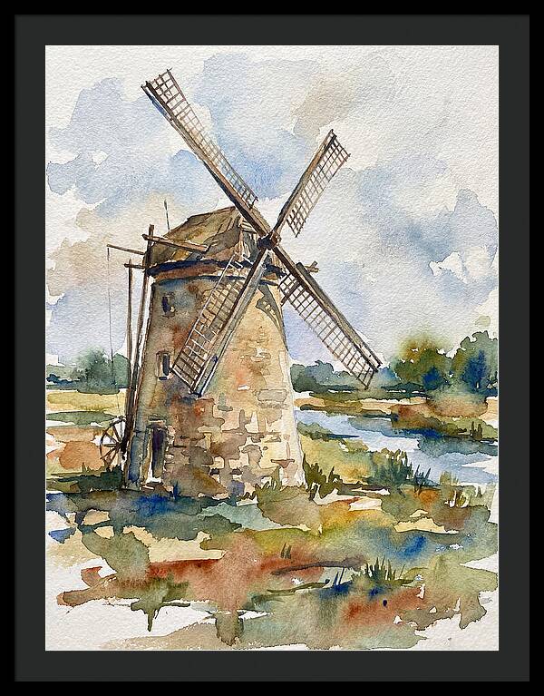 Stone Windmill By The Water