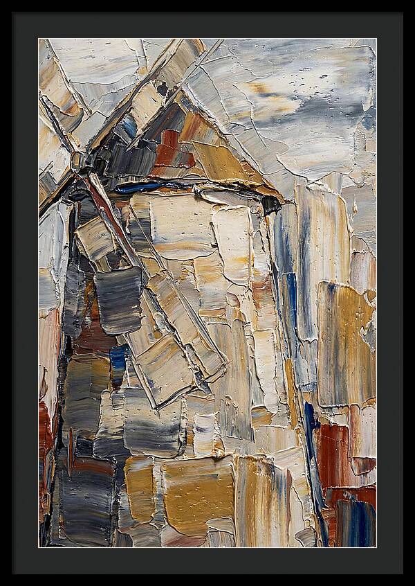 Stone Windmill In Palette Knife Style