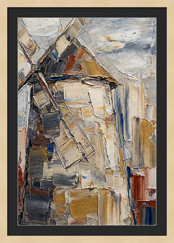 Stone Windmill In Palette Knife Style