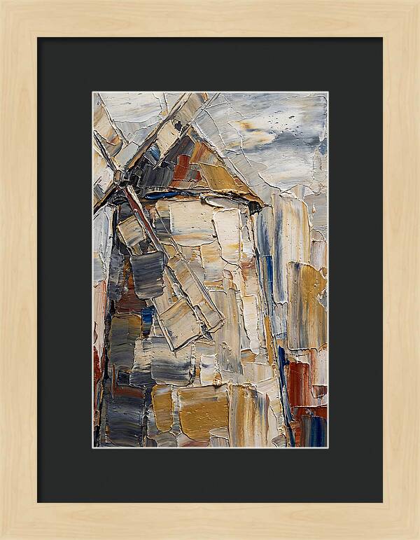 Stone Windmill In Palette Knife Style