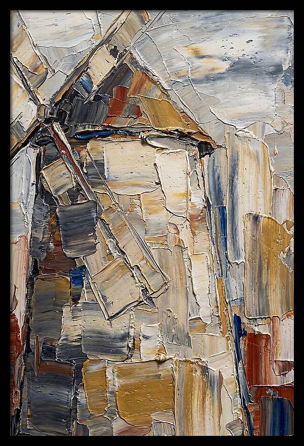 Stone Windmill In Palette Knife Style