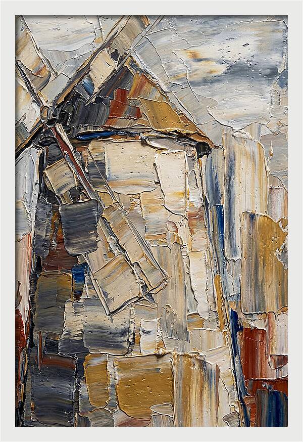 Stone Windmill In Palette Knife Style
