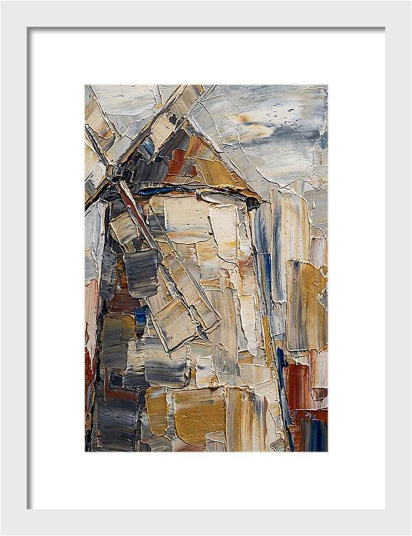 Stone Windmill In Palette Knife Style