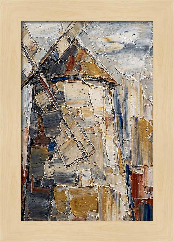 Stone Windmill In Palette Knife Style