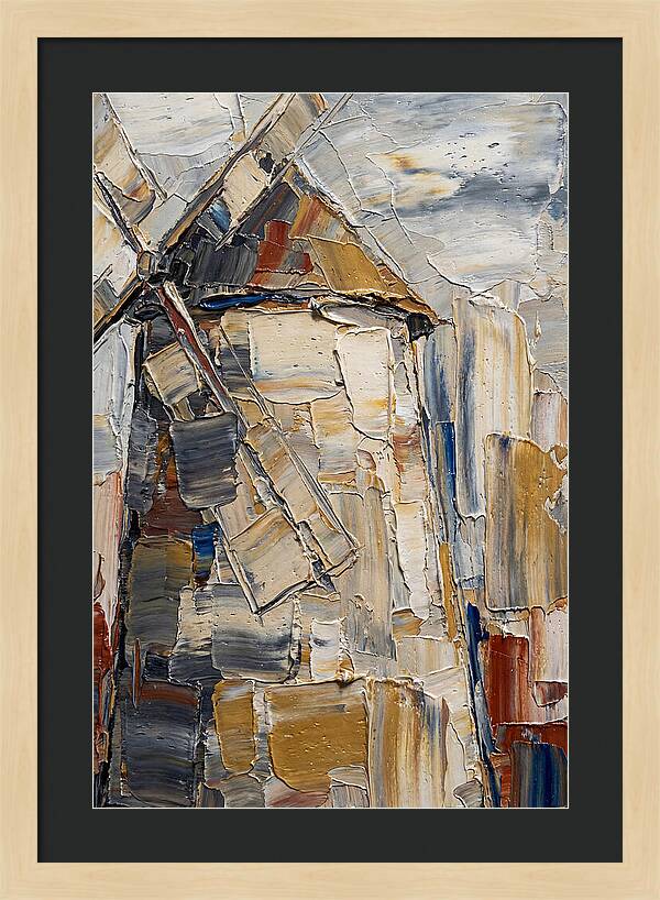 Stone Windmill In Palette Knife Style