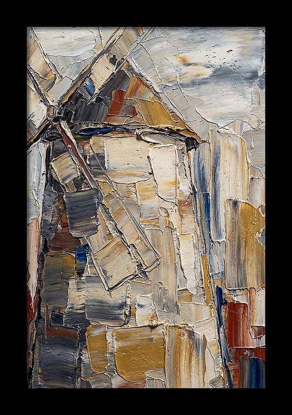 Stone Windmill In Palette Knife Style