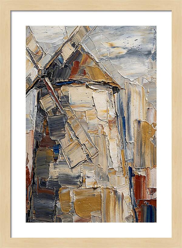 Stone Windmill In Palette Knife Style