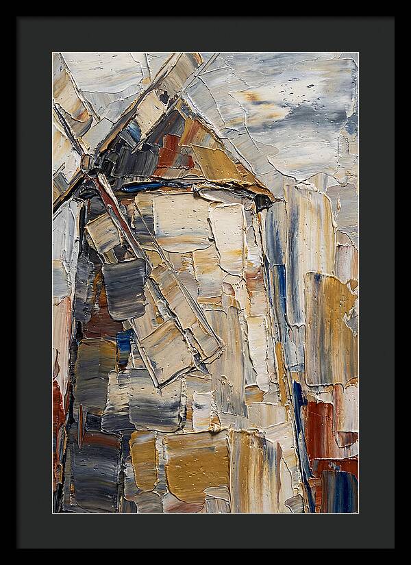 Stone Windmill In Palette Knife Style
