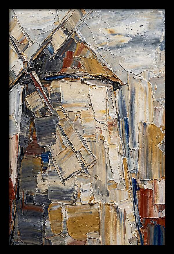 Stone Windmill In Palette Knife Style