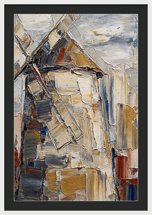 Stone Windmill In Palette Knife Style