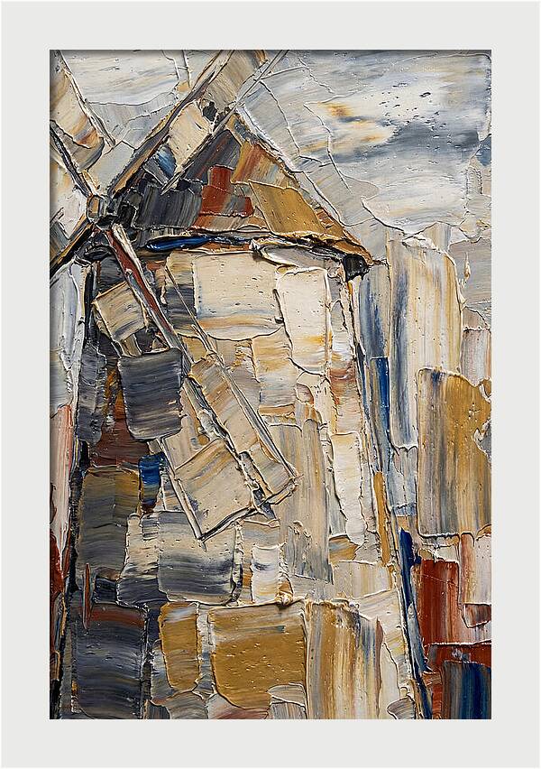 Stone Windmill In Palette Knife Style