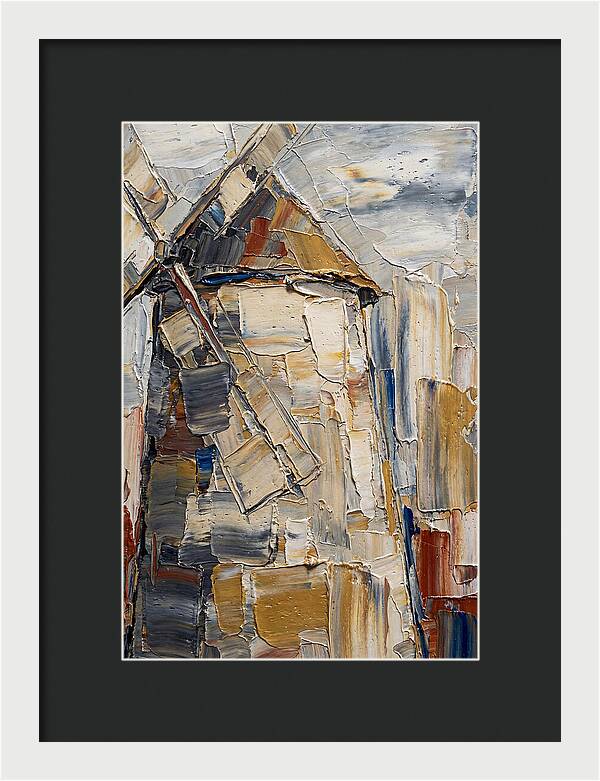 Stone Windmill In Palette Knife Style