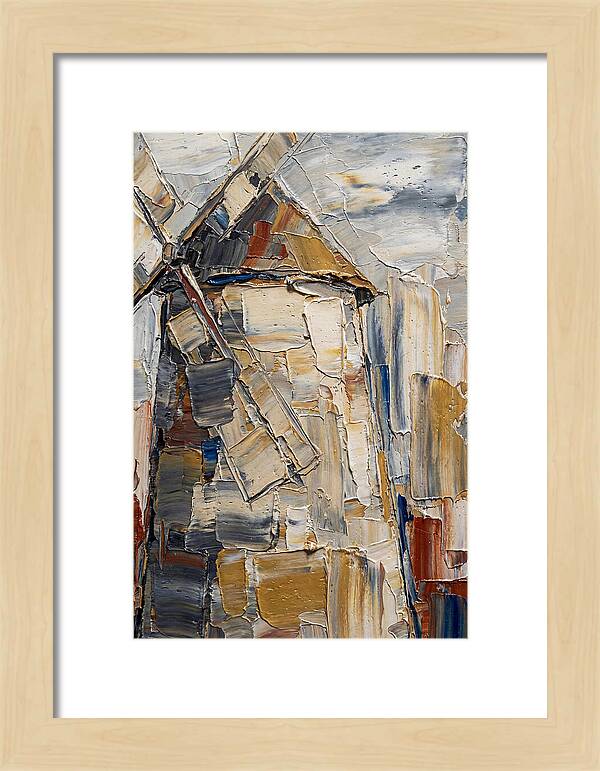 Stone Windmill In Palette Knife Style
