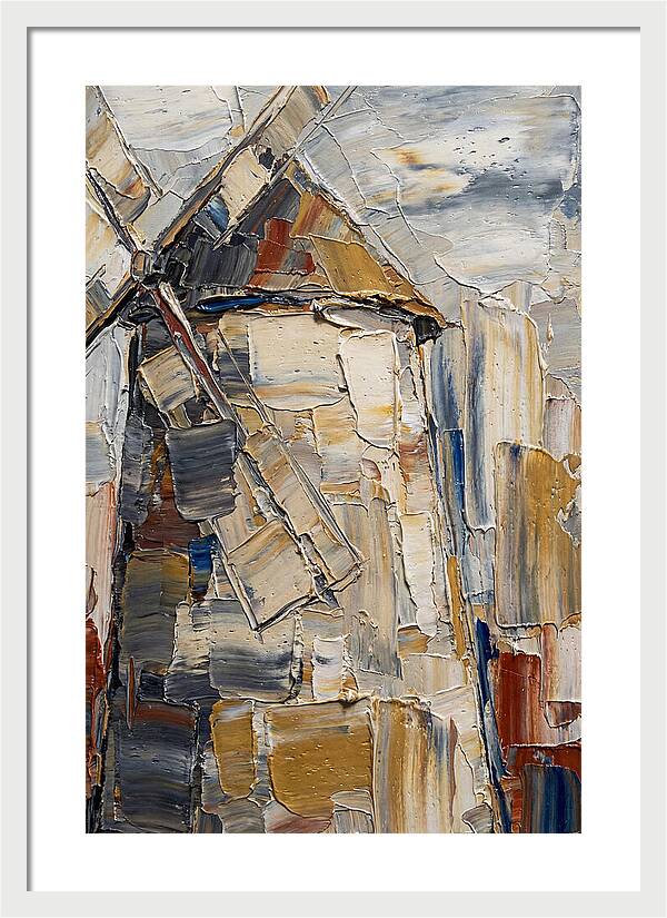 Stone Windmill In Palette Knife Style