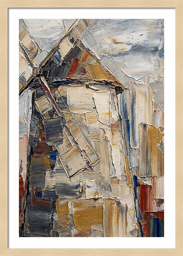 Stone Windmill In Palette Knife Style