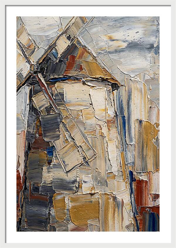 Stone Windmill In Palette Knife Style