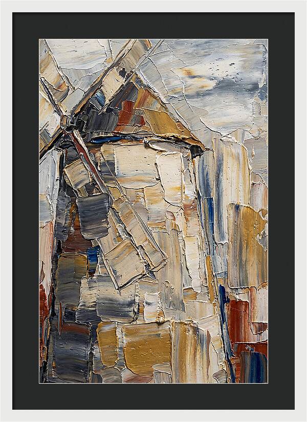 Stone Windmill In Palette Knife Style