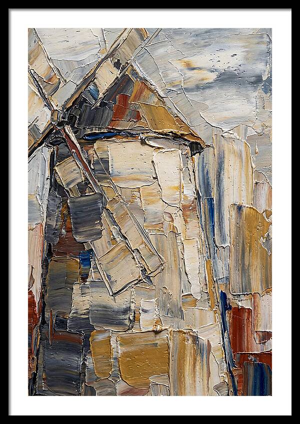 Stone Windmill In Palette Knife Style