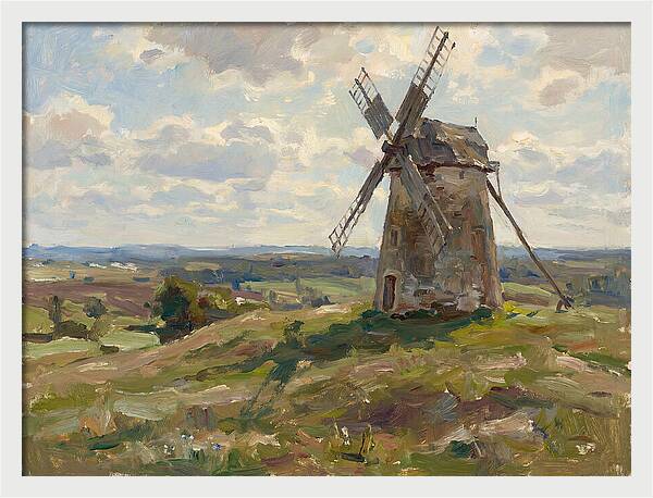 Stone Windmill Under Cloudy Skies