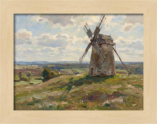 Stone Windmill Under Cloudy Skies