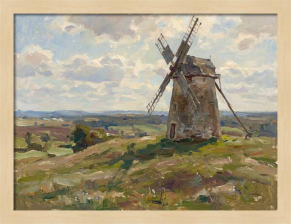 Stone Windmill Under Cloudy Skies