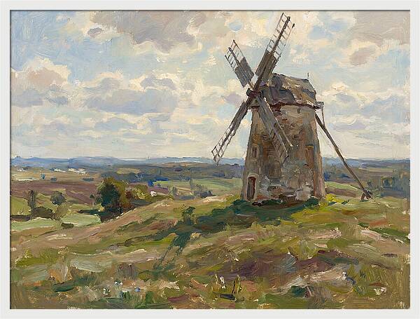 Stone Windmill Under Cloudy Skies